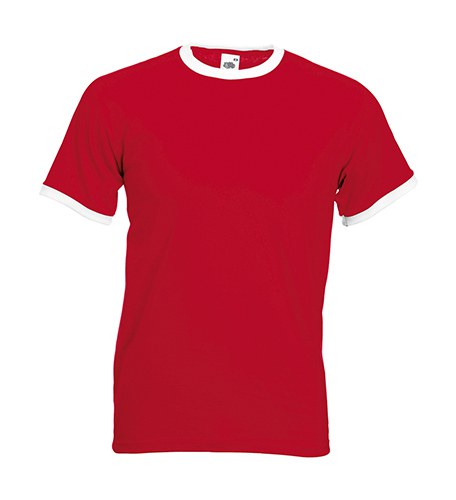 Fruit of the Loom 61-168-0 - Tricou clasic din bumbac cu contrast Ringer