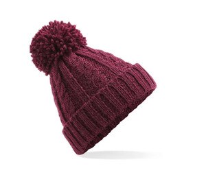 Beechfield BF480 - Cozy Pom-Pom Wool Blend Beanie with Suprafleece