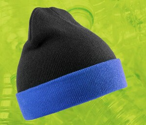 Result RC930X - Recycled acrylic beanie with contrast flap