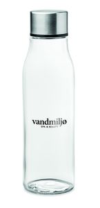 VENICE Eco-Friendly 500ml Glass Bottle with Steel Lid - GiftRetail MO6210