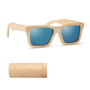 WANAKA Eco-Friendly Bamboo Sunglasses with Mirrored Lenses - GiftRetail MO6454