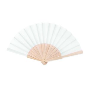FANNY WOOD Elegant Wooden Hand Fan with Polyester Fabric - GiftRetail MO9532