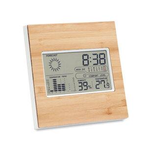 TURKU Weather station bamboo front - GiftRetail MO9959