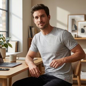 Et si on l'appelait Francis FRA190 - Tricou cu guler rotund din bumbac pieptănat organic