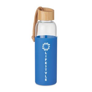 CHAI Eco-Friendly 500ml Glass Bottle with Bamboo Lid - GiftRetail MO6845