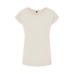 Construiește-ți Brandul BY021 - Tricou din bumbac pentru femei cu mâneci pliate