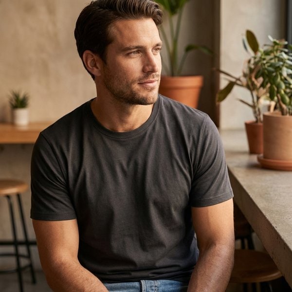 Men's Durable Quick-Dry Cotton Blend T-Shirt
