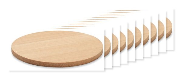 Pack of 100 GiftRetail MO6602 - BAYIN Eco-Friendly Round Bamboo Drink Coaster Set