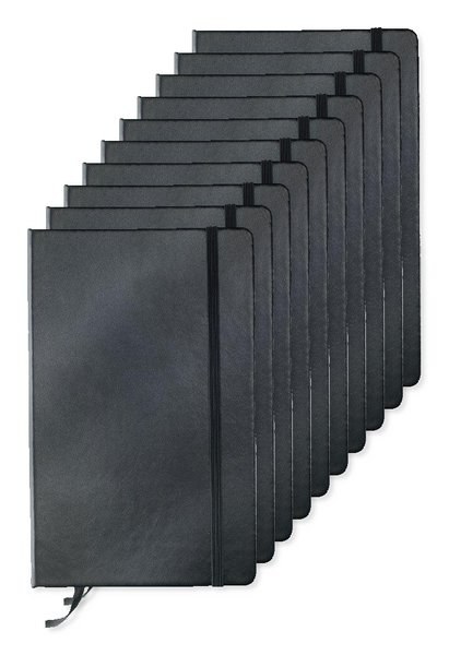 Pack of 10 GiftRetail MO1804 - ARCONOT Premium A5 Notebook with Elastic Closure